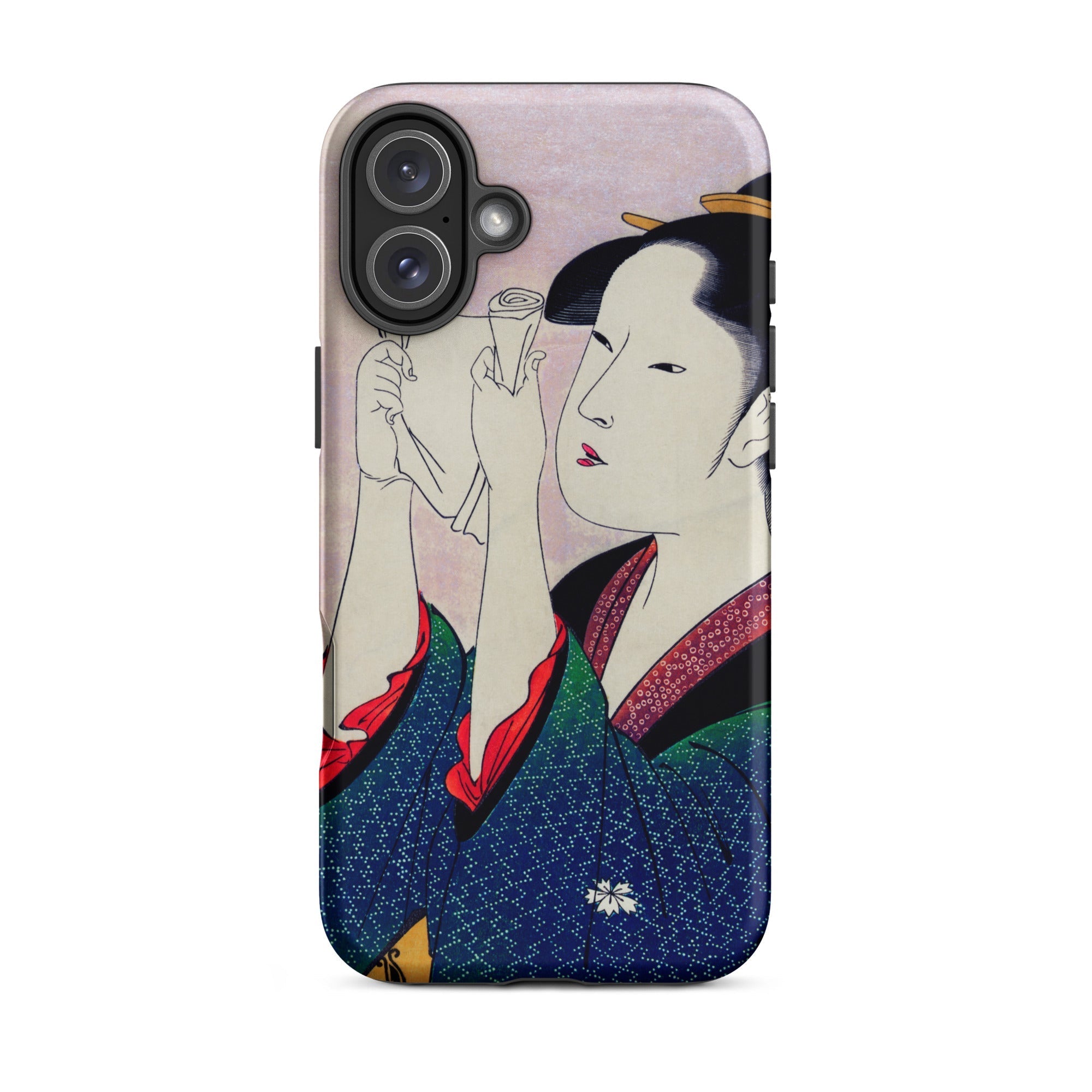 Fumiyomu Onna Kitagawa Utamaro Iphone Case, 16 Plus / Matte, Phone Case Japanese Art