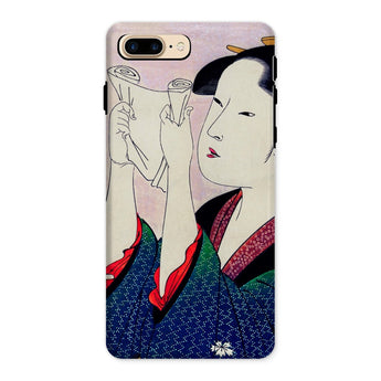 Fumiyomu Onna - Kitagawa Utamaro Iphone Case, 8 Plus / Matte, Phone Case Japanese Ukiyo-e Style Illustration Geisha Fans