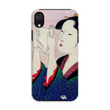 Fumiyomu Onna - Kitagawa Utamaro Iphone Case Xr / Matte Phone Case Japanese Ukiyo-e Style Artwork Geisha Fan Utamaro Kitagawa, Beauty,
