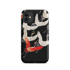 Furisode with Myriad of Flying Cranes Iphone Case, 11 / Matte, Black Iphone Case Vibrant Crane Pattern