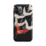 Furisode with Myriad of Flying Cranes Phone Case Iphone 11 Pro / Matte Black Iphone Case Japanese Crane Pattern Ivory Wings Sharpened,