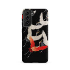 Furisode with Myriad of Flying Cranes Samsung Case, Galaxy S21 / Matte, Black Smartphone Case Red White Crane Pattern