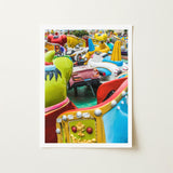 Vibrant Framed Photograph Colorful Collection Cartoonish Amusement Park Giclée Print, Enchanting