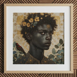 The one - Gay Black God Art Print / Canvas Framed Artwork Portrait Person Dark Skin Curly Hair, Queer, Bold Statements Prints