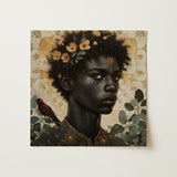 The one - Gay Black God Art Print / Canvas Square Painting Portrait Person Dark Skin Curly, Queer, Bold Statements Prints