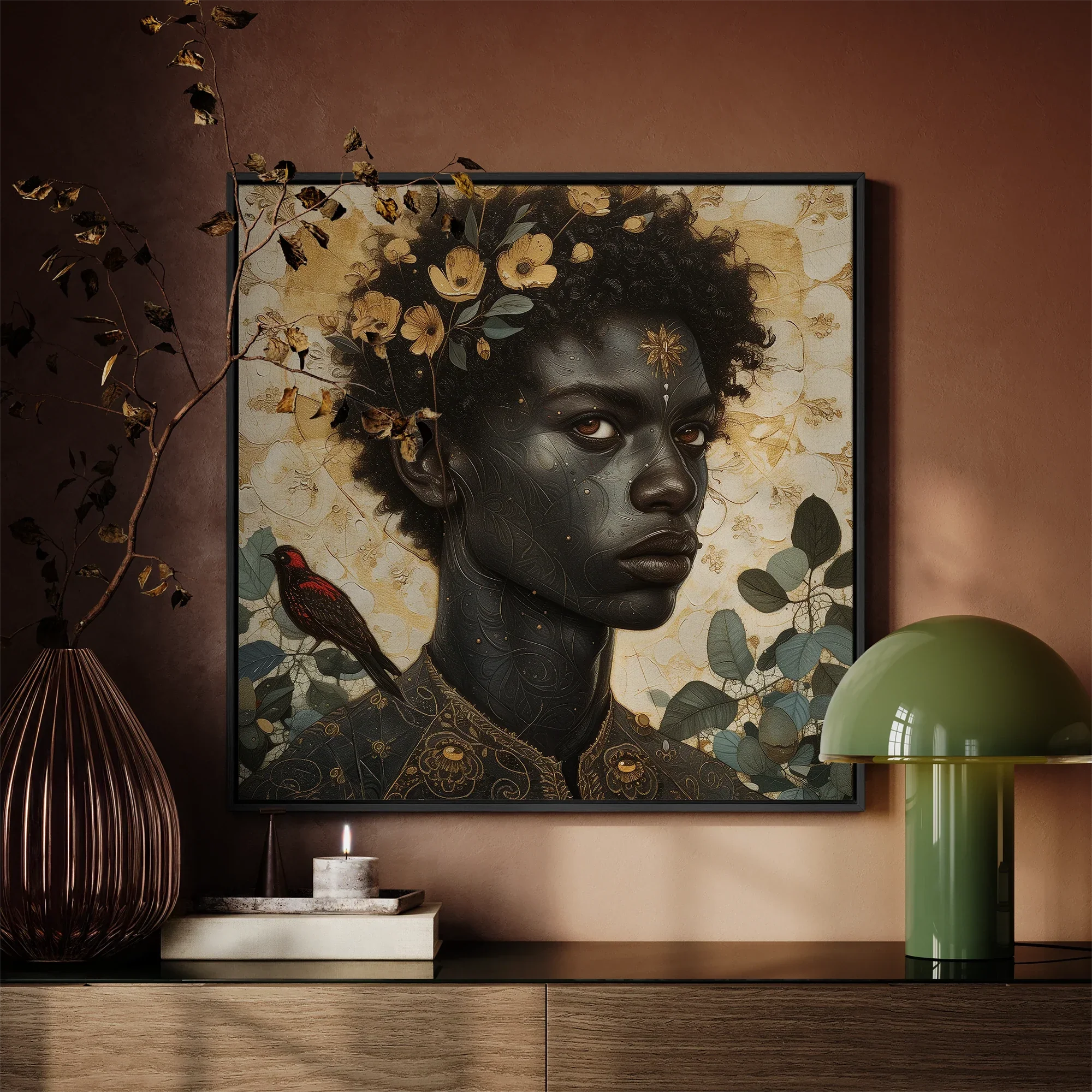 The one - Gay Black God Framed Canvas