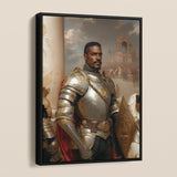 The General - Vintage Gay Military Art Framed Canvas, Framed Portrait Knight