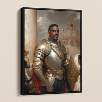 The General - Vintage Gay Military Art Framed Canvas, Framed Portrait Knight