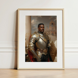 The General - Vintage Gay Military Art Print / Canvas Framed Portrait Man Ornate Silver Gold Armor Red Marvel, Classical Renaissance