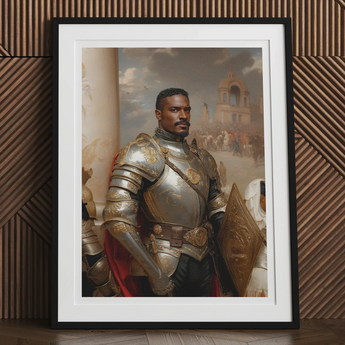 The General - Vintage Gay Military Art Print, Portrait Man Ornate Medieval Armor