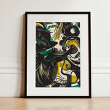Genesis Ii - Franz Marc Abstract Expressionist Art Print / Canvas, 12x16’’ / 31x41cm / Black Frame / Matboard, Posters Prints & Visual