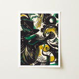 Genesis Ii - Franz Marc Abstract Expressionist Art Print / Canvas Bold Black Green Yellow Shapes Marc’s, Primordial Energy Bursts, Prints