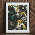 Genesis Ii - Franz Marc Abstract Expressionist Art Print, Framed Abstract Artwork Black Yellow Green Shapes Dynamic