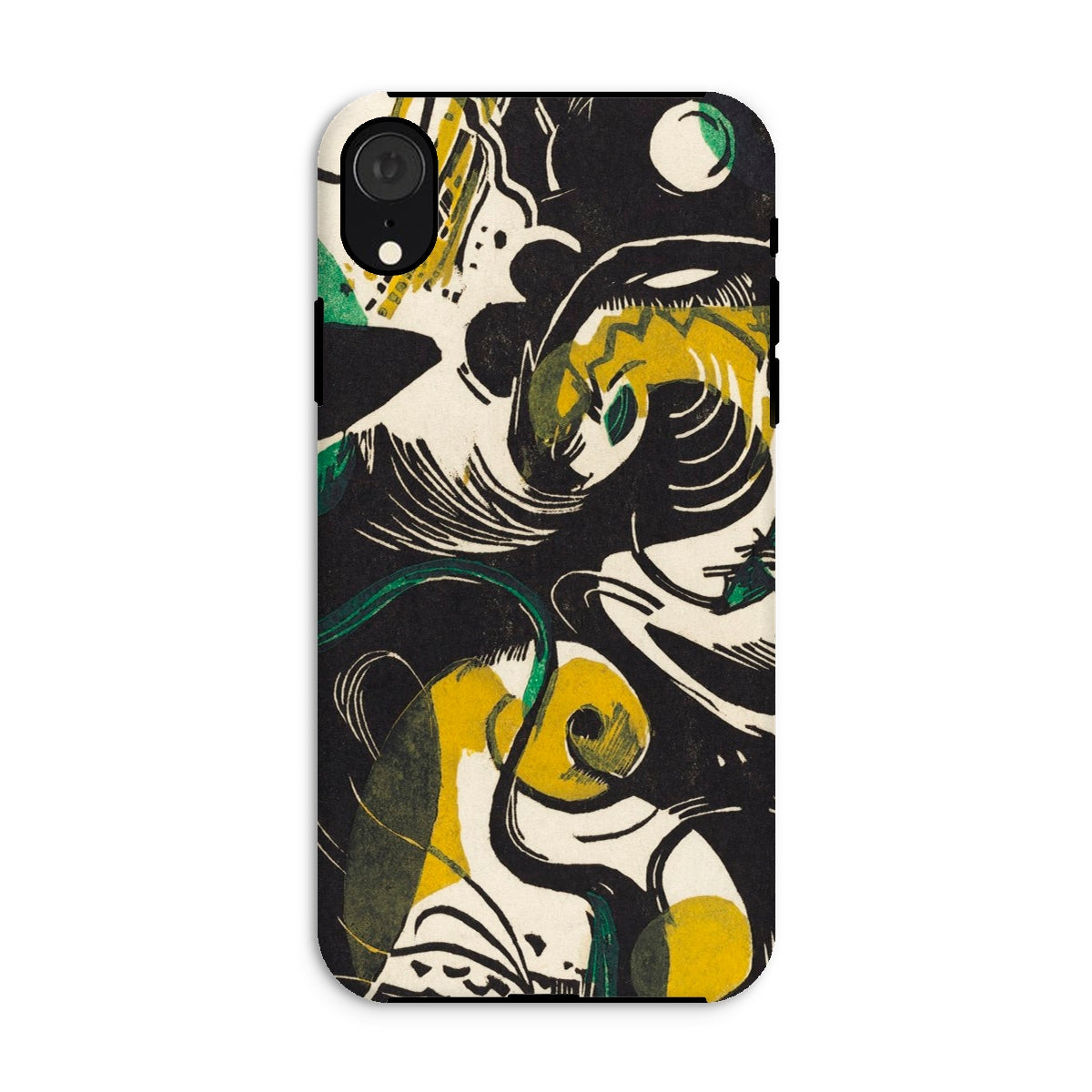 Genesis Ii Franz Marc Iphone Case, Xr / Matte, Abstract Patterned Smartphone Case Black Yellow Green Designs
