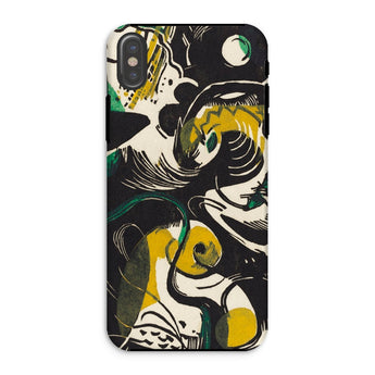 Genesis Ii - Franz Marc Iphone Case, Xs / Matte, Abstract-patterned Smartphone Case Black White Yellow Green Designs
