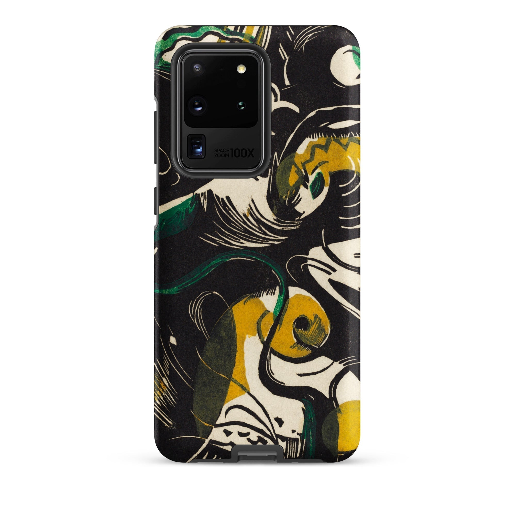 Genesis Ii Franz Marc Samsung Case, Galaxy S20 Ultra / Matte, Black Phone Case Abstract Yellow Green White Design