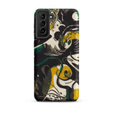 Genesis Ii - Franz Marc Samsung Case, Galaxy S21 Plus / Matte, Black Smartphone Case Abstract Pattern Cream Yellow Green