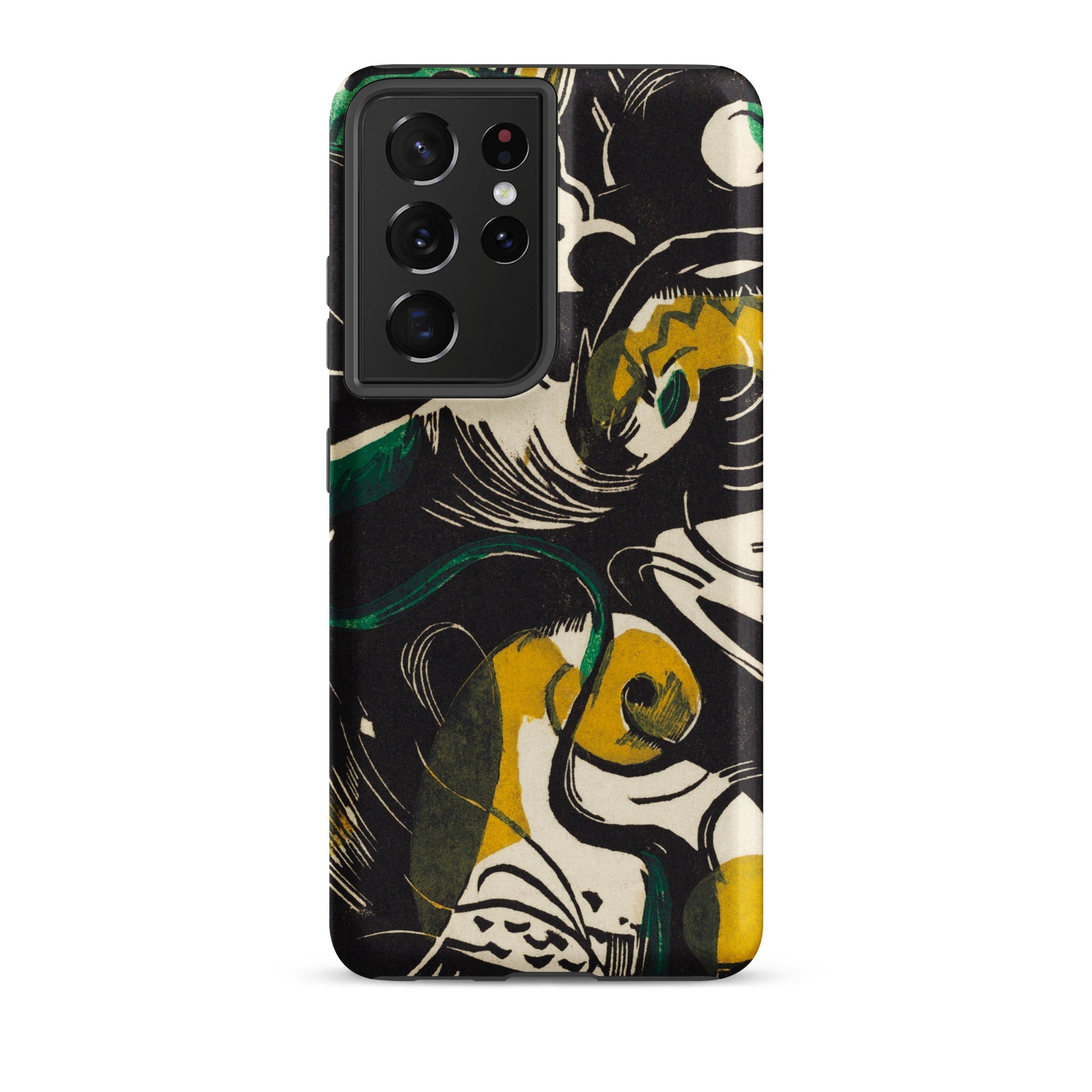 Genesis Ii Franz Marc Samsung Case, Galaxy S21 Ultra / Matte, Black Smartphone Case Vibrant Abstract Art Design Yellow