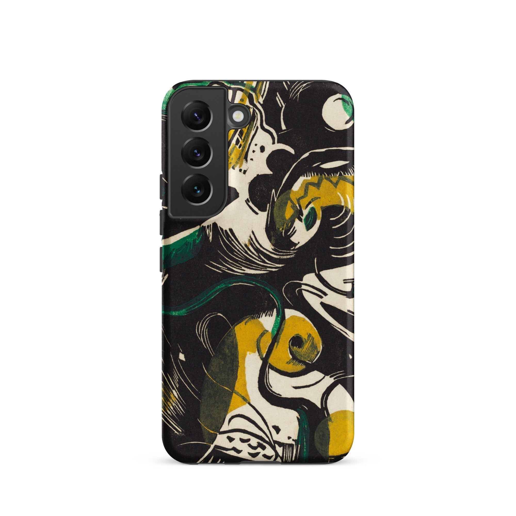 Genesis Ii Franz Marc Samsung Case, Galaxy S22 / Matte, Black Phone Case Vibrant Abstract Art Design Yellow