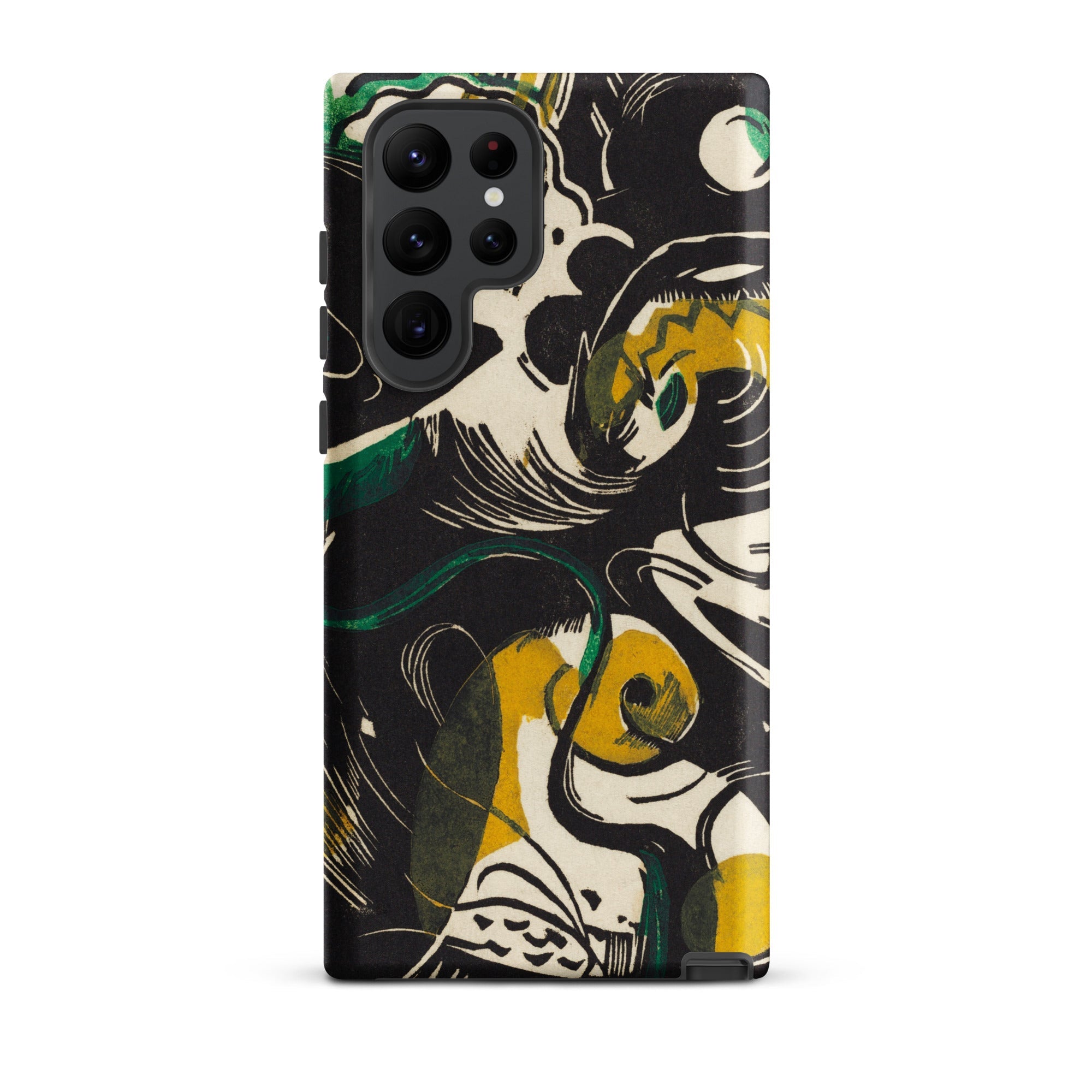 Genesis Ii Franz Marc Samsung Case, Galaxy S22 Ultra / Matte, Smartphone Case Abstract Art Design Black White Yellow
