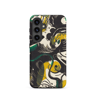 Genesis Ii - Franz Marc Samsung Case, Galaxy S24 / Matte, Smartphone Case Abstract Black Yellow Green Pattern