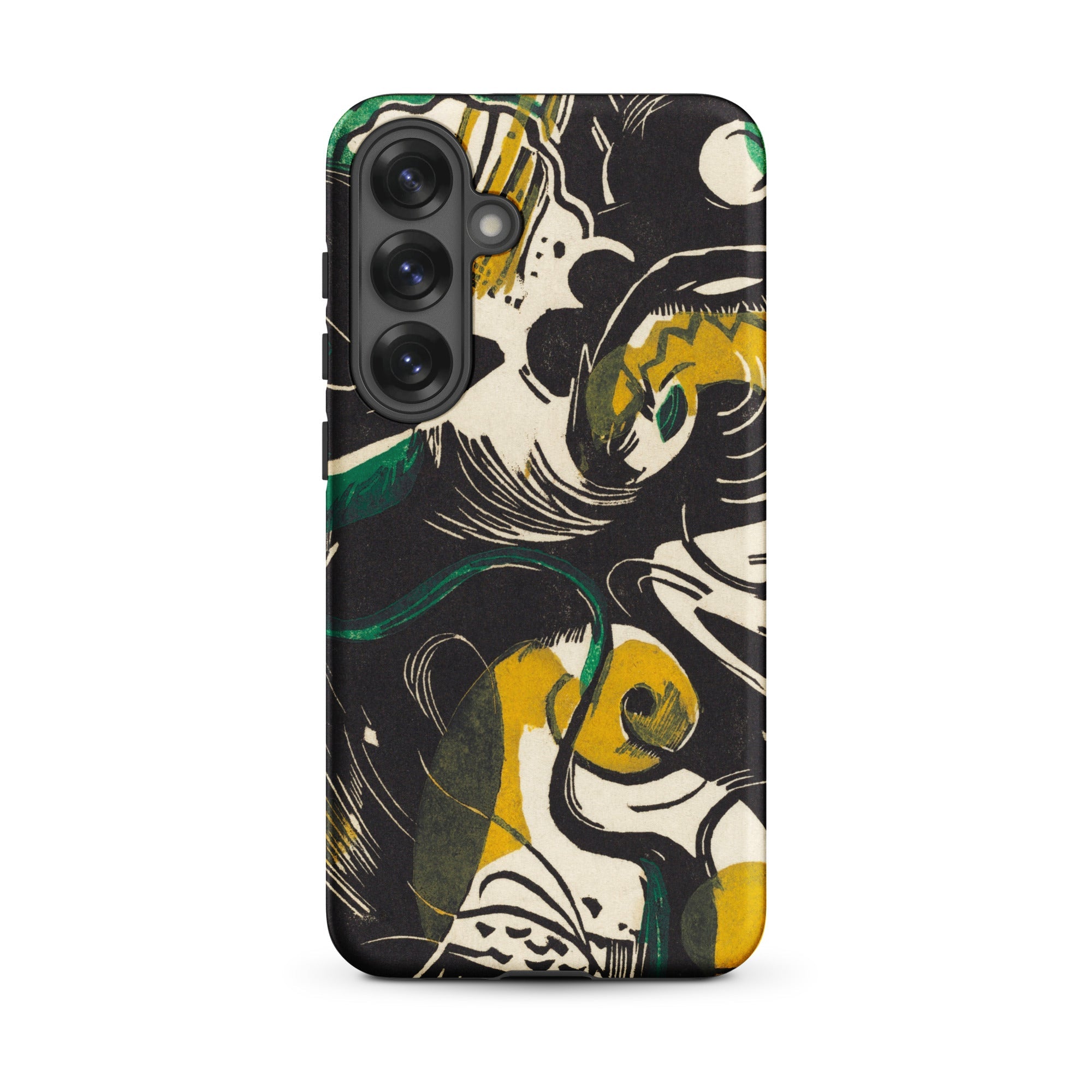 Genesis Ii Franz Marc Samsung Case, Galaxy S25 Plus / Matte, Smartphone Black Green Yellow Abstract Art Case