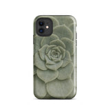 Geometric Succulent Phone Case Iphone 11 / Gloss Sleek Phone Case Detailed Muted Green Succulent Design Baja California’s Stone, Victorian