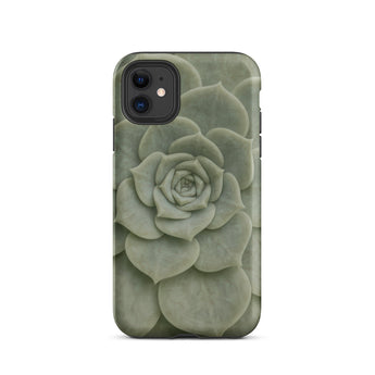 Geometric Succulent Phone Case Iphone 11 / Matte Sleek Matte-finish Phone Case Detailed Muted Green Succulent Baja California’s Stone,