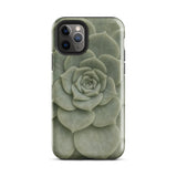 Geometric Succulent Phone Case Iphone 11 Pro / Gloss Sleek Matte-finish Phone Case Detailed Muted Green Succulent Baja California’s Stone,