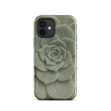 Geometric Succulent Phone Case Iphone 12 / Gloss Sleek Phone Case Detailed Muted Green Succulent Design Baja California’s Stone, Victorian
