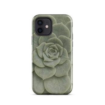 Geometric Succulent Phone Case Iphone 12 / Gloss Sleek Phone Case Detailed Muted Green Succulent Design Baja California’s Stone, Victorian