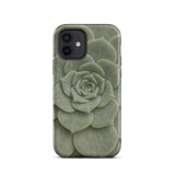 Geometric Succulent Phone Case Iphone 12 / Matte Sleek Matte-finish Phone Case Detailed Muted Green Succulent Baja California’s Stone,