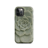 Geometric Succulent Phone Case Iphone 12 Pro / Gloss Sleek Phone Case Detailed Muted Green Succulent Design Baja California’s Stone,