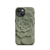 Geometric Succulent Phone Case Iphone 13 / Matte Sleek Matte-finish Phone Case Detailed Muted Green Succulent Baja California’s Stone,