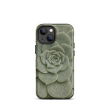 Geometric Succulent Phone Case Iphone 13 Mini / Matte Sleek Matte-finish Phone Case Detailed Pale Green Succulent Baja California’s Stone,