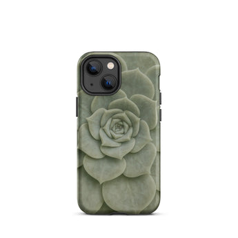 Geometric Succulent Phone Case Iphone 13 Mini / Matte Sleek Matte-finish Phone Case Detailed Pale Green Succulent Baja California’s Stone,