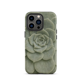 Geometric Succulent Phone Case Iphone 13 Pro / Matte Sleek Matte-finish Phone Case Detailed Muted Green Succulent Baja California’s Stone,