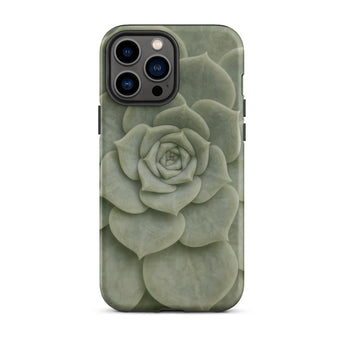 Geometric Succulent Phone Case Iphone 13 Pro Max / Matte Sleek Matte-finish Phone Case Detailed Muted Green Succulent Baja California’s
