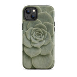 Geometric Succulent Phone Case Iphone 14 Plus / Matte Sleek Matte-finish Phone Case Detailed Muted Green Succulent Baja California’s Stone,