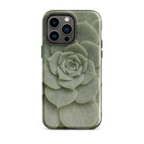 Geometric Succulent Phone Case Iphone 14 Pro Max / Gloss Sleek Matte-finish Phone Case Detailed Muted Green Succulent Baja California’s
