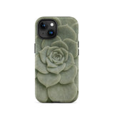 Geometric Succulent Phone Case Iphone 15 / Matte Sleek Matte-finish Phone Case Detailed Pale Green Succulent Baja California’s Stone,