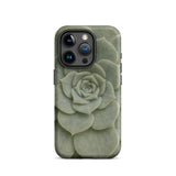 Geometric Succulent Phone Case Iphone 15 Pro / Matte Sleek Matte-finish Phone Case Detailed Muted Green Succulent Baja California’s Stone,