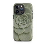 Geometric Succulent Phone Case Iphone 15 Pro Max / Matte Sleek Matte-finish Phone Case Detailed Pale Green Succulent Baja California’s