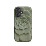 Geometric Succulent Phone Case Iphone 16 / Matte Sleek Phone Case Detailed Muted Green Succulent Design Baja California’s Stone, Victorian