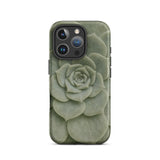 Geometric Succulent Phone Case Iphone 16 Pro / Matte Sleek Matte-finish Phone Case Detailed Muted Green Succulent Baja California’s Stone,