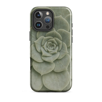Geometric Succulent Phone Case Iphone 16 Pro Max / Gloss Sleek Matte-finish Phone Case Detailed Pale Green Succulent Baja California’s