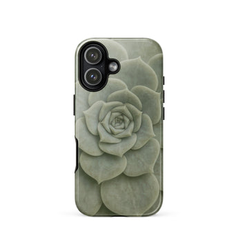 Geometric Succulent Phone Case Iphone 17 / Gloss Sleek Phone Case Detailed Pale Green Succulent Design Baja California’s Stone, Victorian