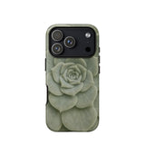 Geometric Succulent Phone Case Iphone 17 Pro / Matte Sleek Matte-finish Phone Case Detailed Pale Green Succulent Baja California’s Stone,