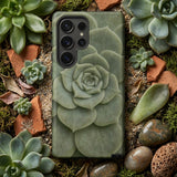 Geometric Succulent Phone Case Matte-finish Phone Case Detailed Light Green Succulent Design Baja California’s Stone, Victorian Glass