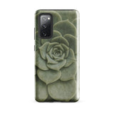 Geometric Succulent Phone Case Samsung Galaxy S20 Fe / Gloss Sleek Matte-finish Phone Case Detailed Muted Green Succulent Baja California’s